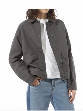 Vans Women's Charcoal Gray Utility Button-Front Jacket